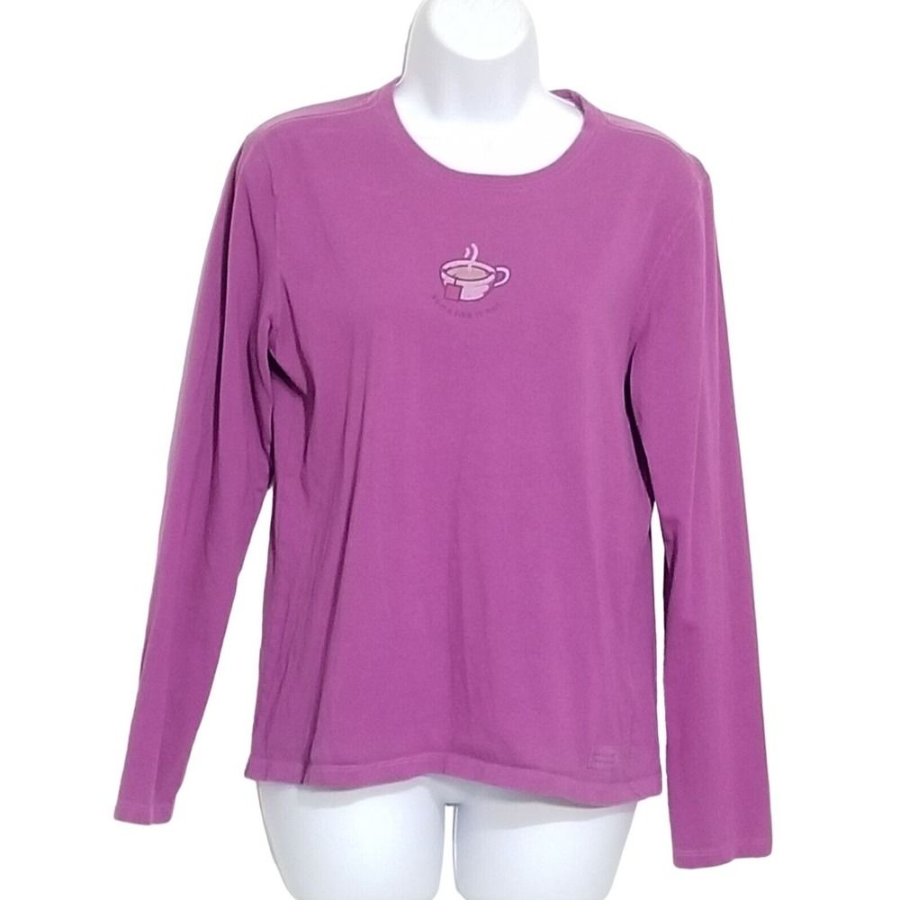 Life is Good T-shirt S Womens Long Sleeve Purple Some Like It Hot
